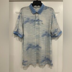 Tommy Bahama Sky Blue Patterned Polo Shirt
